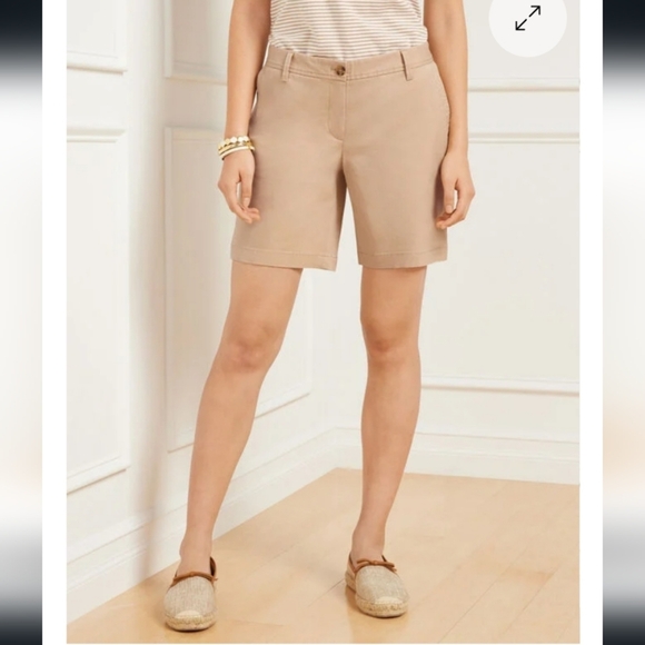Talbots Pants - Talbots womens petite khaki  twill casual shorts coastal beachy  14WP